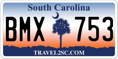 SC license plate BMX753