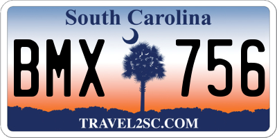 SC license plate BMX756