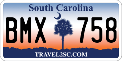 SC license plate BMX758