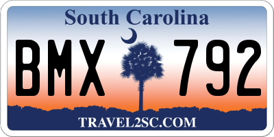 SC license plate BMX792
