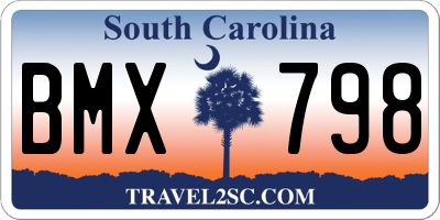 SC license plate BMX798