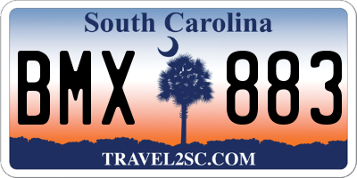 SC license plate BMX883