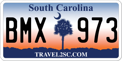 SC license plate BMX973