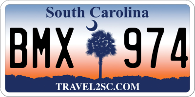 SC license plate BMX974