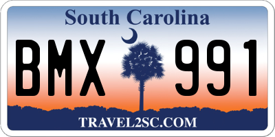 SC license plate BMX991