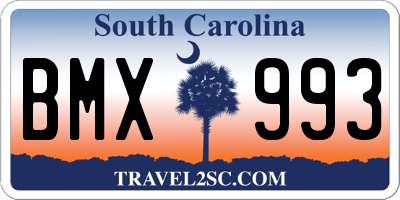 SC license plate BMX993