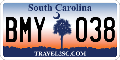 SC license plate BMY038