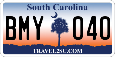 SC license plate BMY040