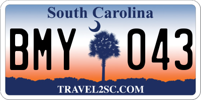 SC license plate BMY043