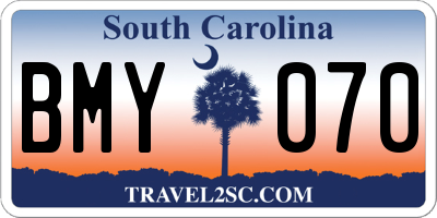 SC license plate BMY070