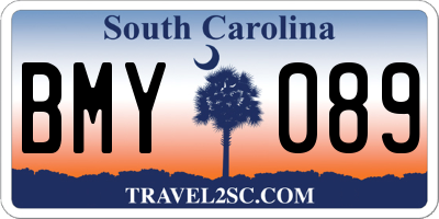 SC license plate BMY089