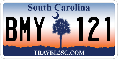 SC license plate BMY121