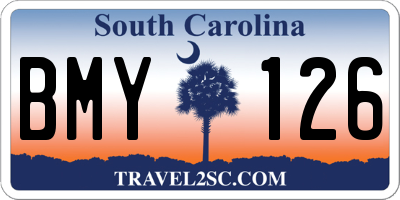 SC license plate BMY126