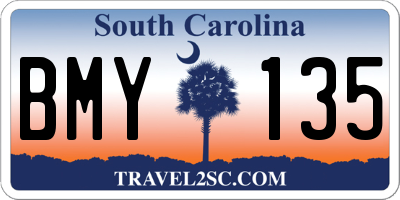 SC license plate BMY135