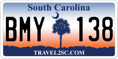 SC license plate BMY138