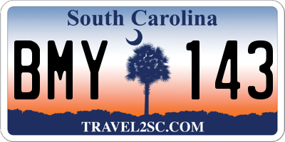 SC license plate BMY143