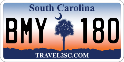 SC license plate BMY180