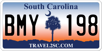 SC license plate BMY198