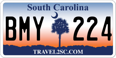 SC license plate BMY224