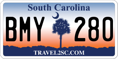 SC license plate BMY280