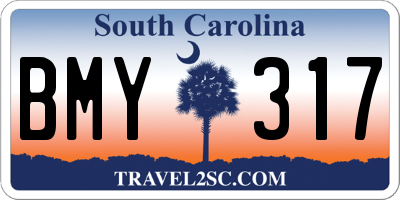 SC license plate BMY317