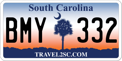 SC license plate BMY332
