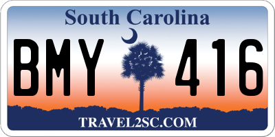 SC license plate BMY416