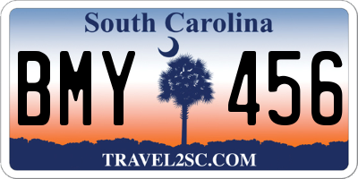 SC license plate BMY456
