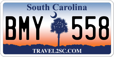 SC license plate BMY558