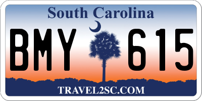 SC license plate BMY615