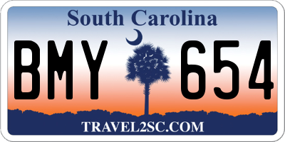 SC license plate BMY654