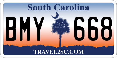 SC license plate BMY668