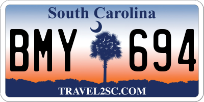 SC license plate BMY694