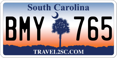 SC license plate BMY765