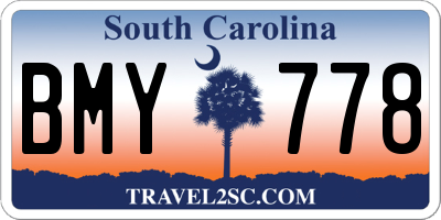 SC license plate BMY778