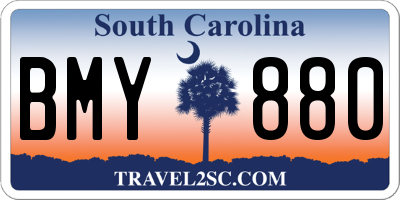 SC license plate BMY880