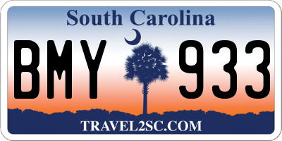 SC license plate BMY933