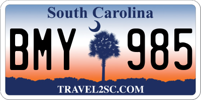SC license plate BMY985