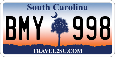 SC license plate BMY998