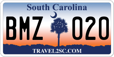 SC license plate BMZ020