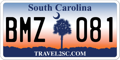 SC license plate BMZ081