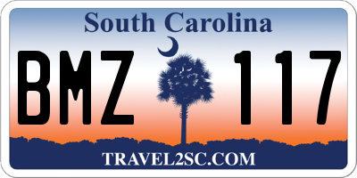 SC license plate BMZ117