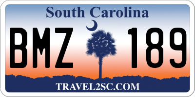 SC license plate BMZ189