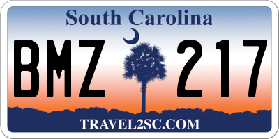 SC license plate BMZ217