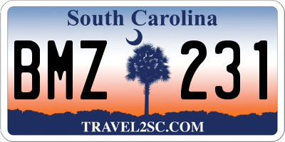 SC license plate BMZ231