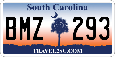 SC license plate BMZ293