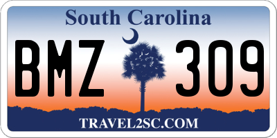 SC license plate BMZ309