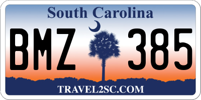 SC license plate BMZ385