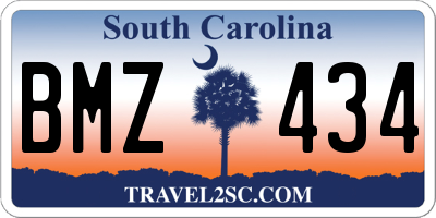 SC license plate BMZ434