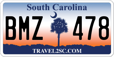 SC license plate BMZ478